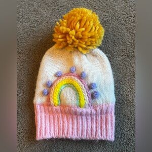 Toddler Rainbow Pom-Pom Winter Hat